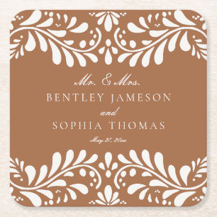 Clay Talavera Tegel Spaanse stijl Fiesta bruiloft Kartonnen Onderzetters