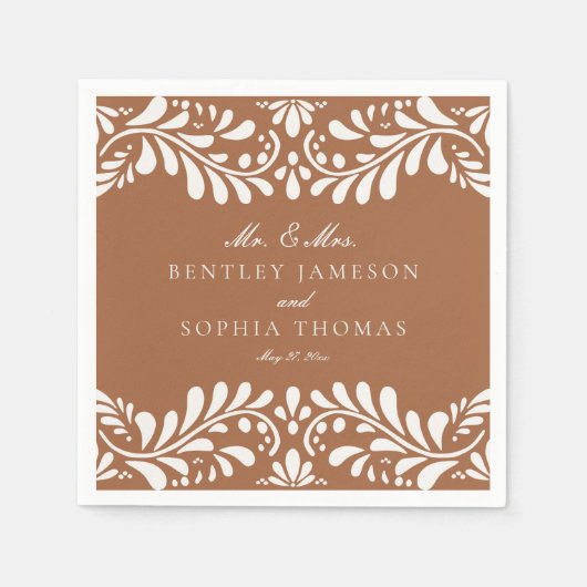 Clay Talavera Tegel Spaanse stijl Fiesta bruiloft Servet (Voorkant)