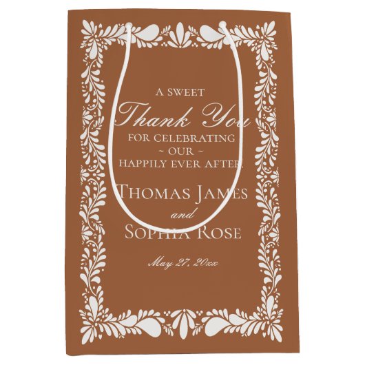 Clay Tegel Talavera Spaans Fiesta Wedding Favors Medium Cadeauzakje (Voorkant)