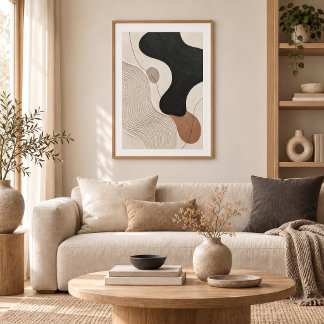 Clay Tide | Minimal Abstract Plaster Art Print