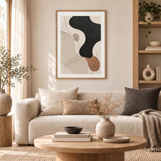 Clay Tide | Minimal Abstract Plaster Art Print