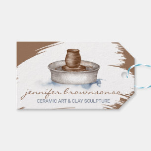 Clay Turner Pottery Ceramic Art, handgemaakt Cadeaulabel