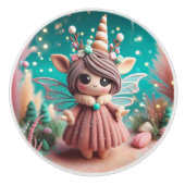 Clay Unicorn Angel Keramische Knop (Voorkant)