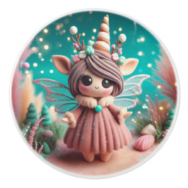 Clay Unicorn Angel Keramische Knop
