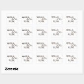 CLAY WALK JOG RUN (font SCRIBBLE) Vierkante Sticker (Vel)