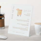 CLAY Wedding Bar Menu, Signature Drink Reclamebord Met Voetstuk (Insitu)