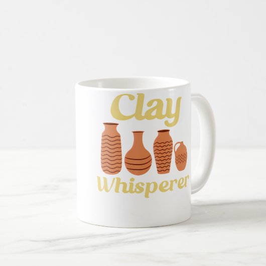 Clay Whisperer Ceramic Funny Pottery Koffiemok (Voorkant rechts)