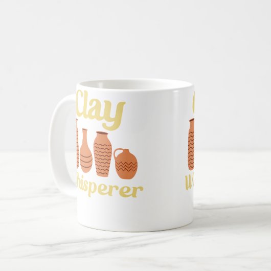 Clay Whisperer Ceramic Funny Pottery Koffiemok (Voorkant links)