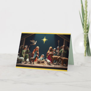 Claymation Christmas Creche Feestdagen Kaart