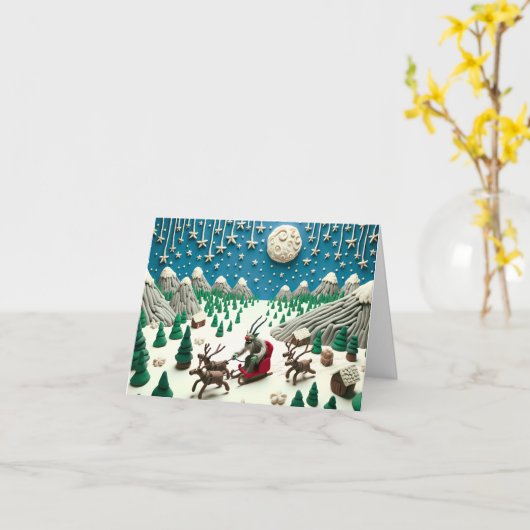 Claymation Krampus Kaart (Gele Bloem)