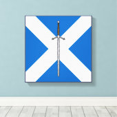 Claymore en Saltire Canvas Afdruk (Insitu (Houten vloer))