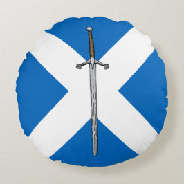 Claymore en Saltire Rond Kussen