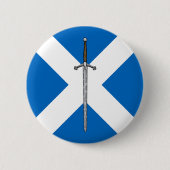 Claymore en Saltire Ronde Button 5,7 Cm (Voorkant)