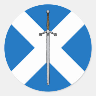 Claymore en Saltire Ronde Sticker
