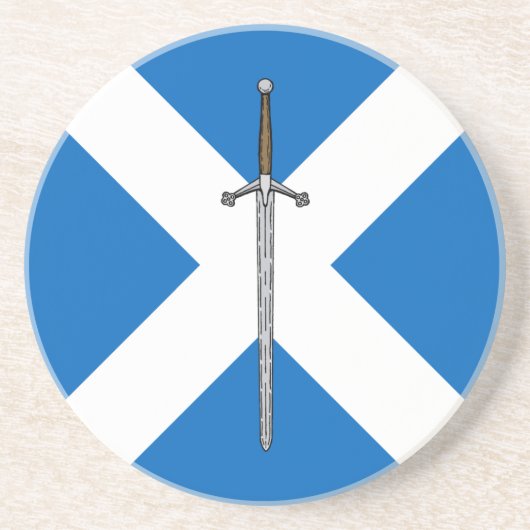 Claymore en Saltire Zandsteen Onderzetter (Voorkant)