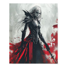 Claymore Poster - Dark Fantasy Anime Warrior Queen