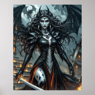 Claymore Poster Dark Fantasy Gothic Warrior Queen