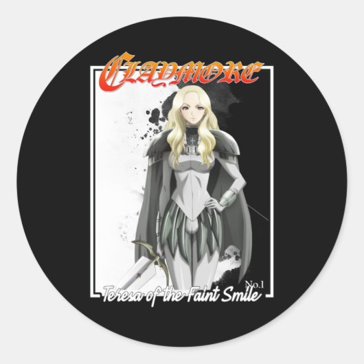 Claymore - Teresa of the Faint Smile Ronde Sticker (Voorkant)