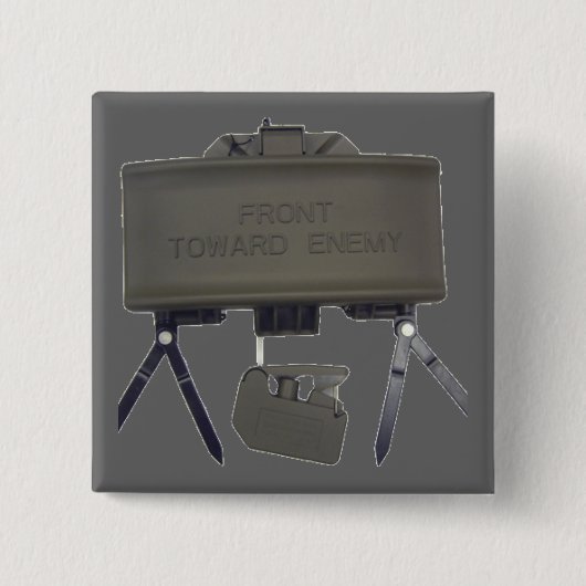 Claymore Vierkante Button 5,1 Cm (Voorkant)