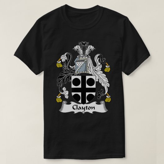 Clayton Coat of Arms Family Crest T-shirt (Design voorkant)