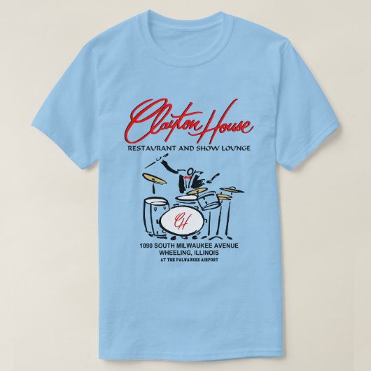 Clayton House Restaurant en Show Lounge, Wheeling T-shirt (Design voorkant)