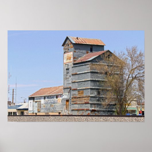 Clayton, New Mexico, graanmolen en elevator Poster (Voorkant)