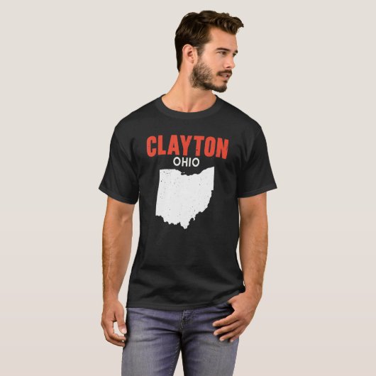 Clayton Ohio USA State America Travel Ohioan T-shirt (Voorkant volledig)