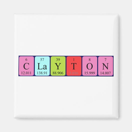 Clayton periodieke lijstnaam magnet (Voorkant)