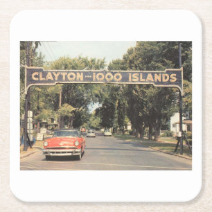 Clayton Thousand Islands NY, 1959  stijl Kartonnen Onderzetters
