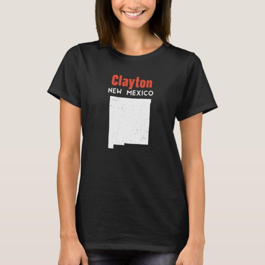 Clayton Usa State America Travel New Mexican New T-shirt (Voorkant)