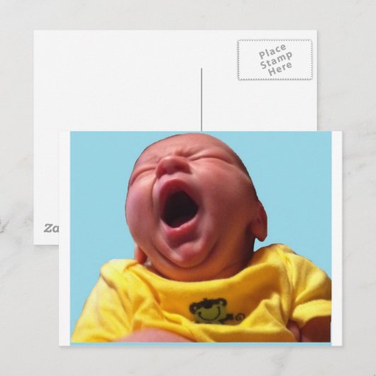 clayton yawning briefkaart (Voorkant / Achterkant)