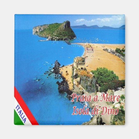 CLB024 PRAIA A MARE, Dino, Italië, Koelkast Magneet (Voorkant)