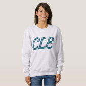 CLE Cleveland Airport Code – Retro Stijl & Reizen Trui (Voorkant volledig)