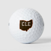 CLE Cleveland Ohio State Shape Golfballen (Voorkant)