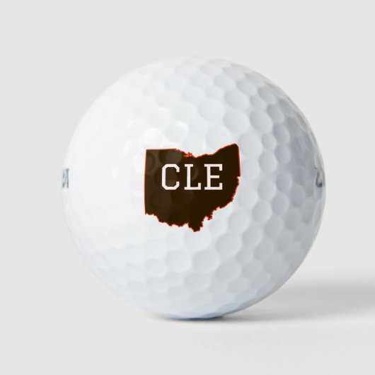CLE Cleveland Ohio State Shape Golfballen (Voorkant)
