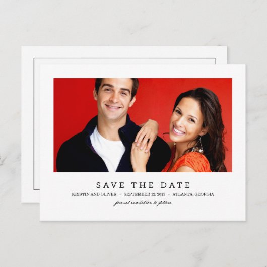 CLEAN 1 foto Sla het datum Briefkaart op (Voorkant / Achterkant)