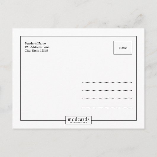 CLEAN 1 foto Sla het datum Briefkaart op (Achterkant)