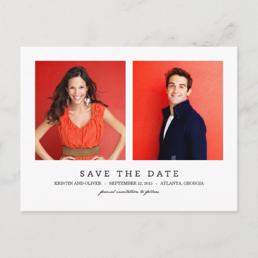 CLEAN 2 foto's Sla het datum Briefkaart op (Voorkant)