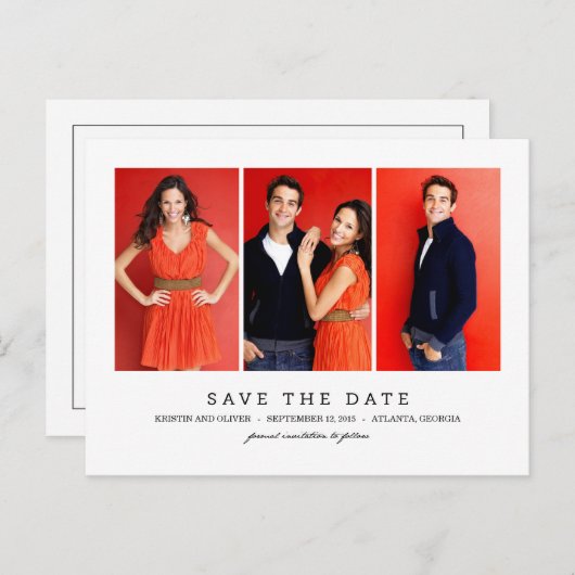 CLEAN 3 foto's Sla het datum Briefkaart op (Voorkant / Achterkant)