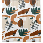 Clean Abstract Boho Pattern | Modern Minimal Douchegordijn (Voorkant)