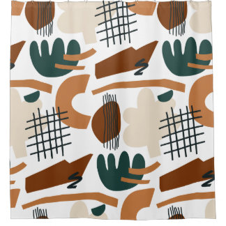 Clean Abstract Boho Pattern | Modern Minimal Douchegordijn