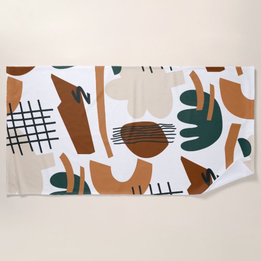 Clean Abstract Boho Pattern | Modern Minimal Strandlaken (Voorkant)