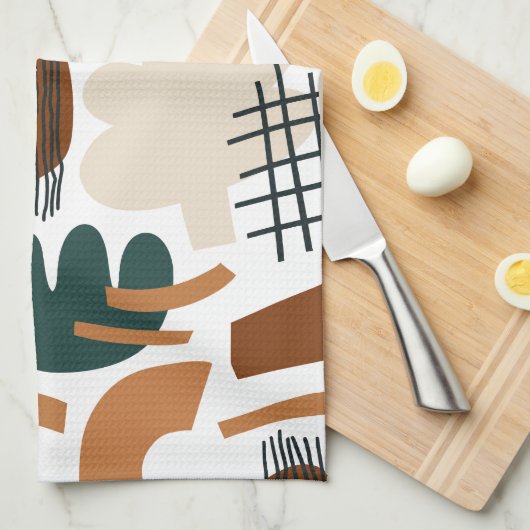 Clean Abstract Boho Pattern | Modern Minimal Theedoek (Quarter Fold)