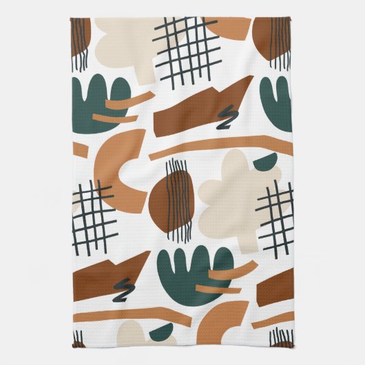 Clean Abstract Boho Pattern | Modern Minimal Theedoek (Verticaal)
