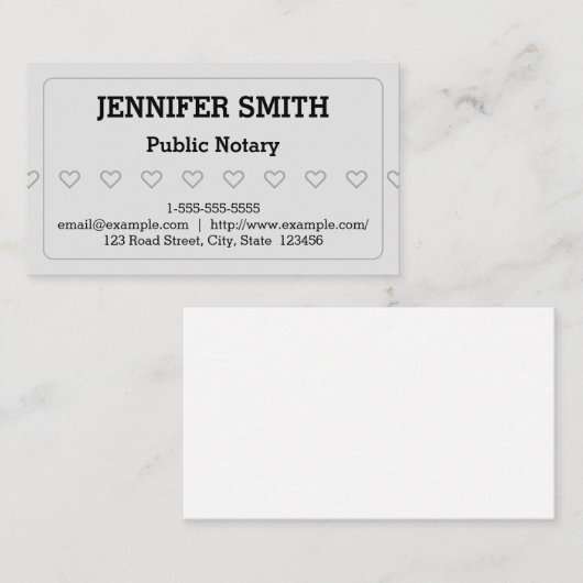 Clean and Basic Public Notary Business Card Visitekaartje (Voorkant / Achterkant)
