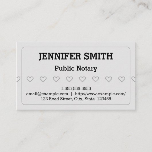 Clean and Basic Public Notary Business Card Visitekaartje (Voorkant)