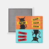 Clean and Dirty Funny Cat Dishwasher Magnet (Voorkant / Achterkant)