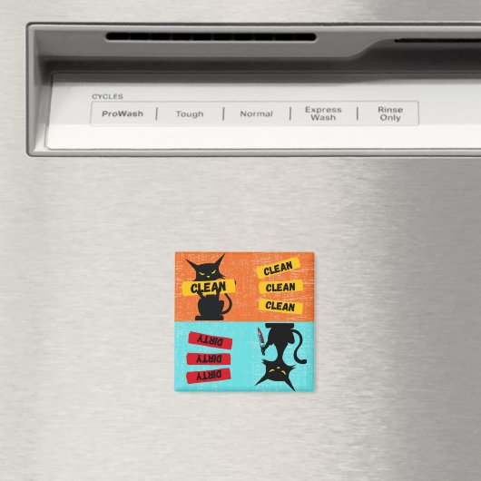 Clean and Dirty Funny Cat Dishwasher Magnet (Insitu (Vaatwasser))