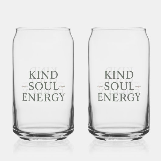 Clean and Simple "Kind Soul Energy" Blikvorm Glas (Achterkant)