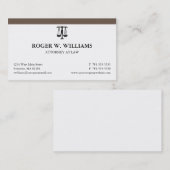 Clean Attorney Visitekaartje met justitieschaal (Voorkant / Achterkant)